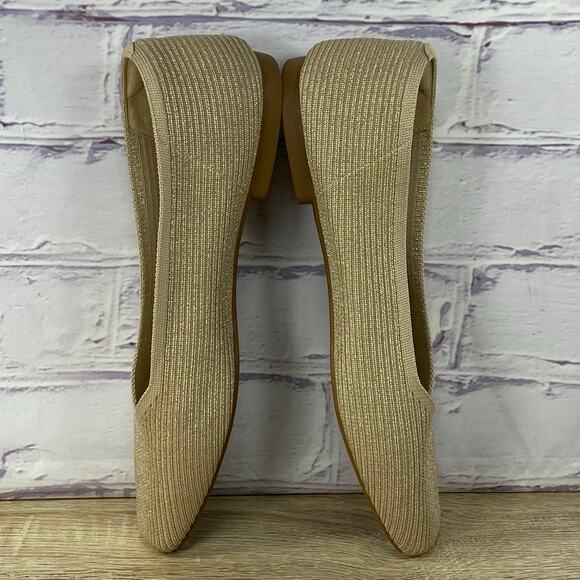 VIVAIA Margot Almond Square Toe V-Cut Flats Women's EU 40.5 US Size 9-9.5 Beige - Picture 6 of 8